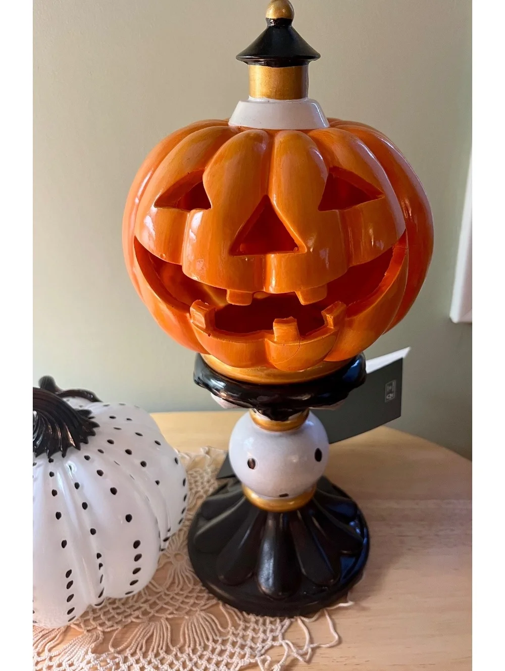 Christian Serrano Glass Pumpkin Halloween Decor Set - Orange & White